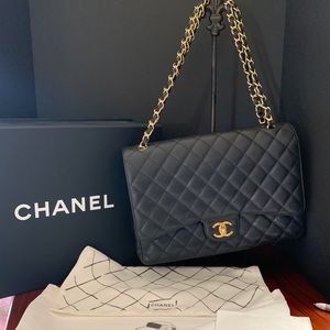 Black Chanel Classic Tote-Large-100% Authentic